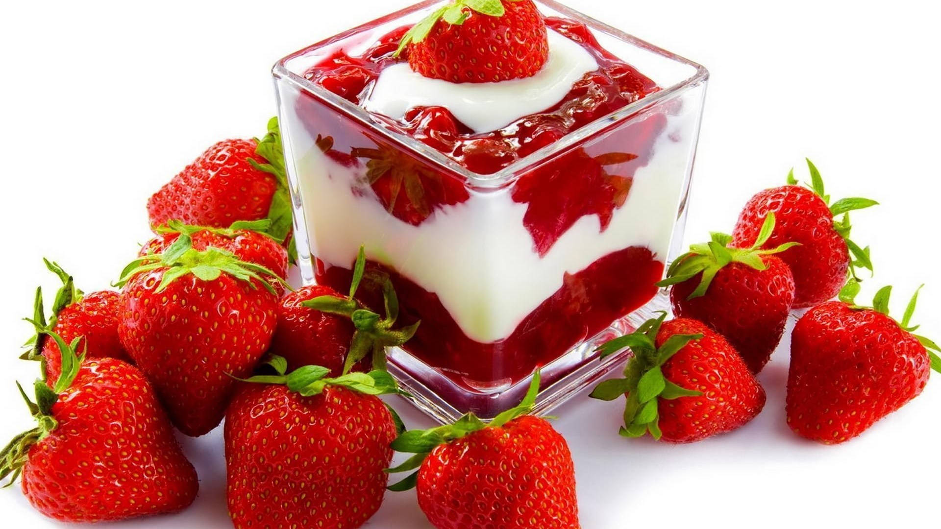 Strawberry Gelatin Pudding Dessert Background