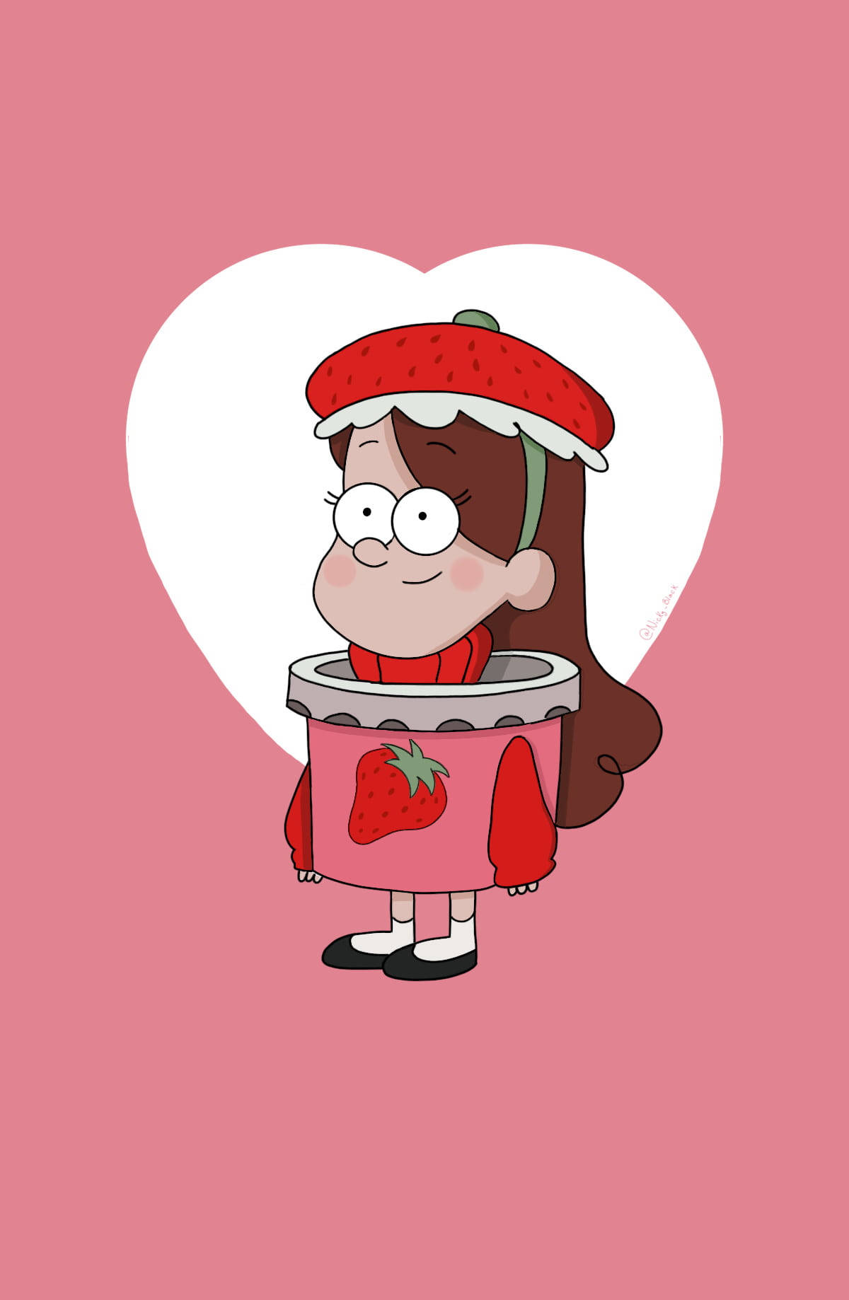 Strawberry Heart Mabel Pines Background