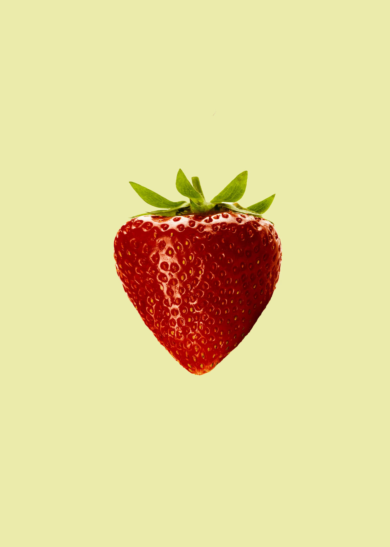 Strawberry In Beige Background