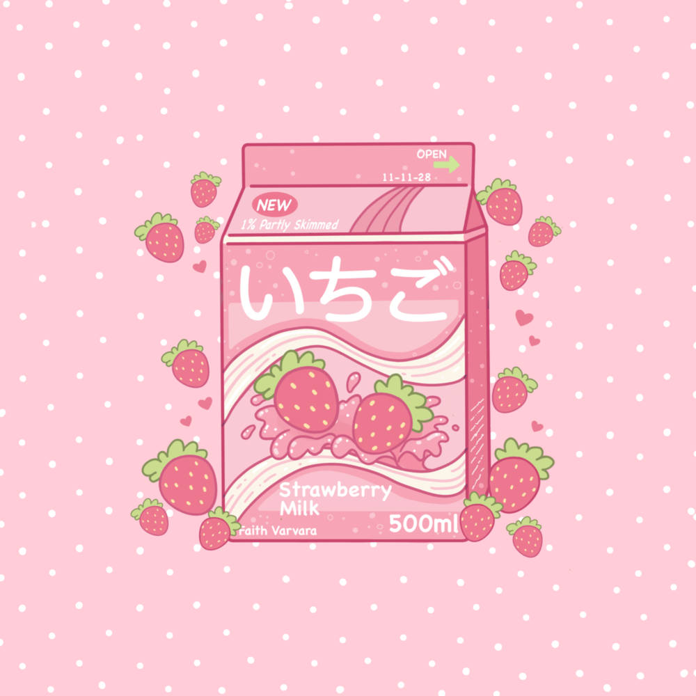 Strawberry Milk Hd Wallpaper Background