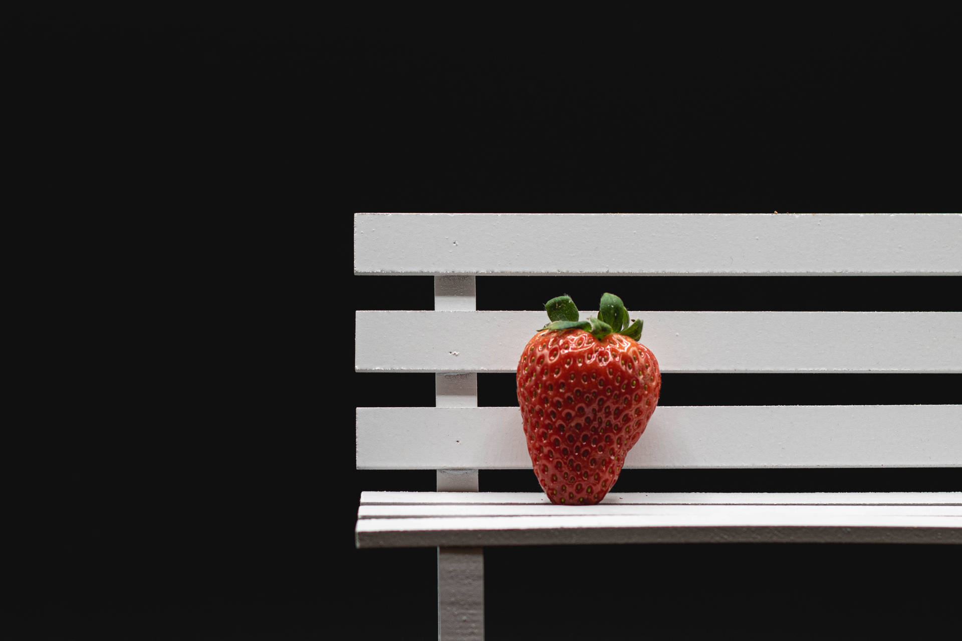 Strawberry On Bench Background