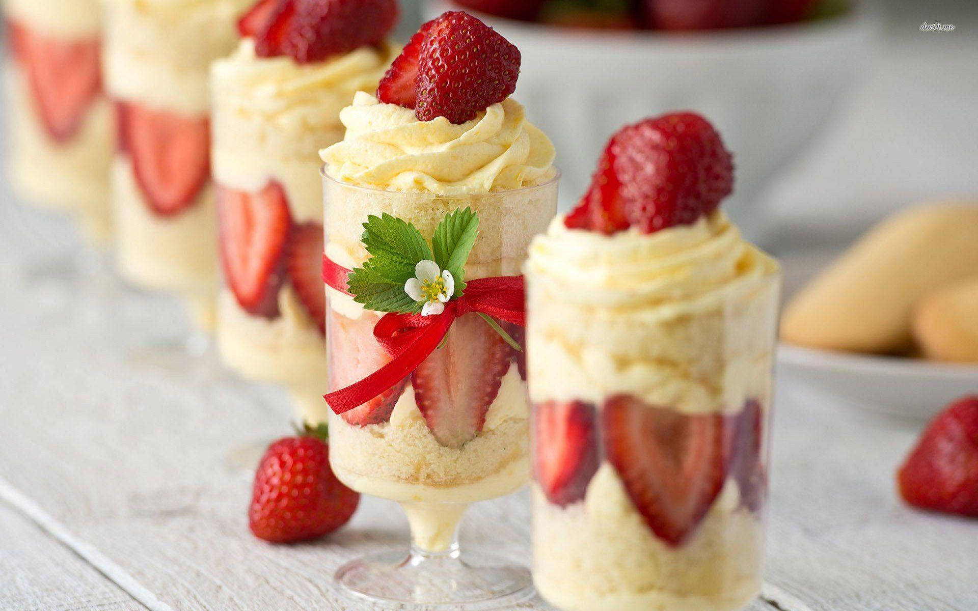 Strawberry Parfait Desserts Background