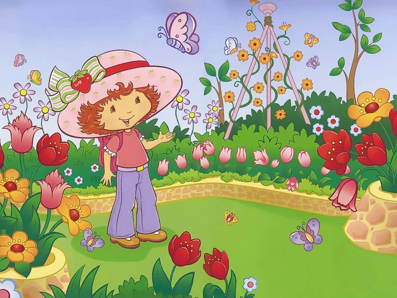 Strawberry Shortcake 2003 Cartoon Garden Background