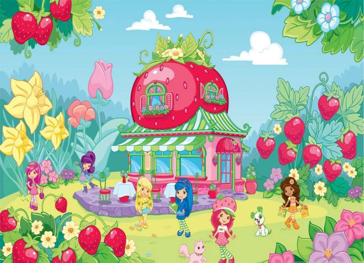 Strawberry Shortcake Fruit Trees Garden Background