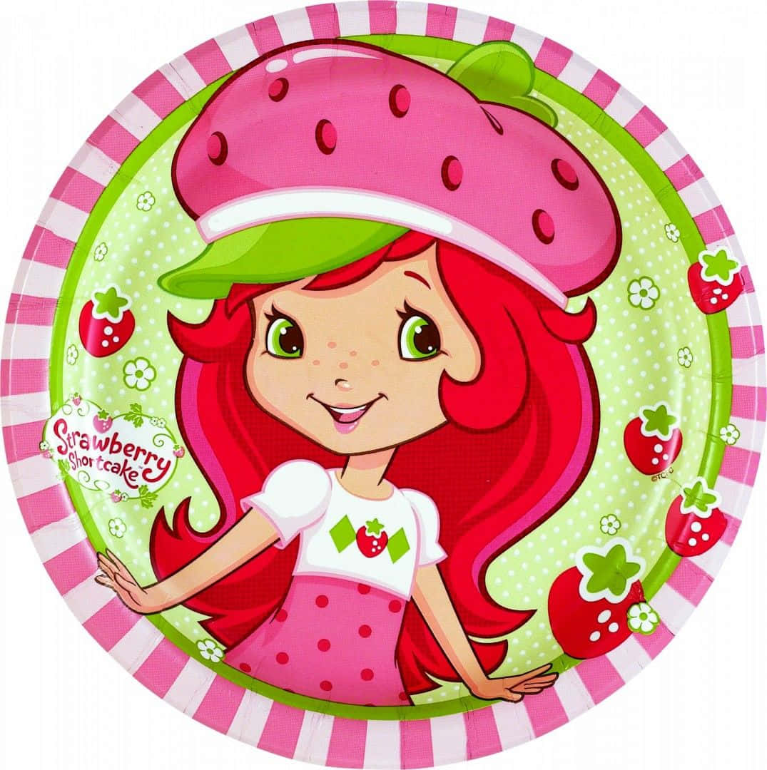 Strawberry Shortcake Pink Circle Frame Background