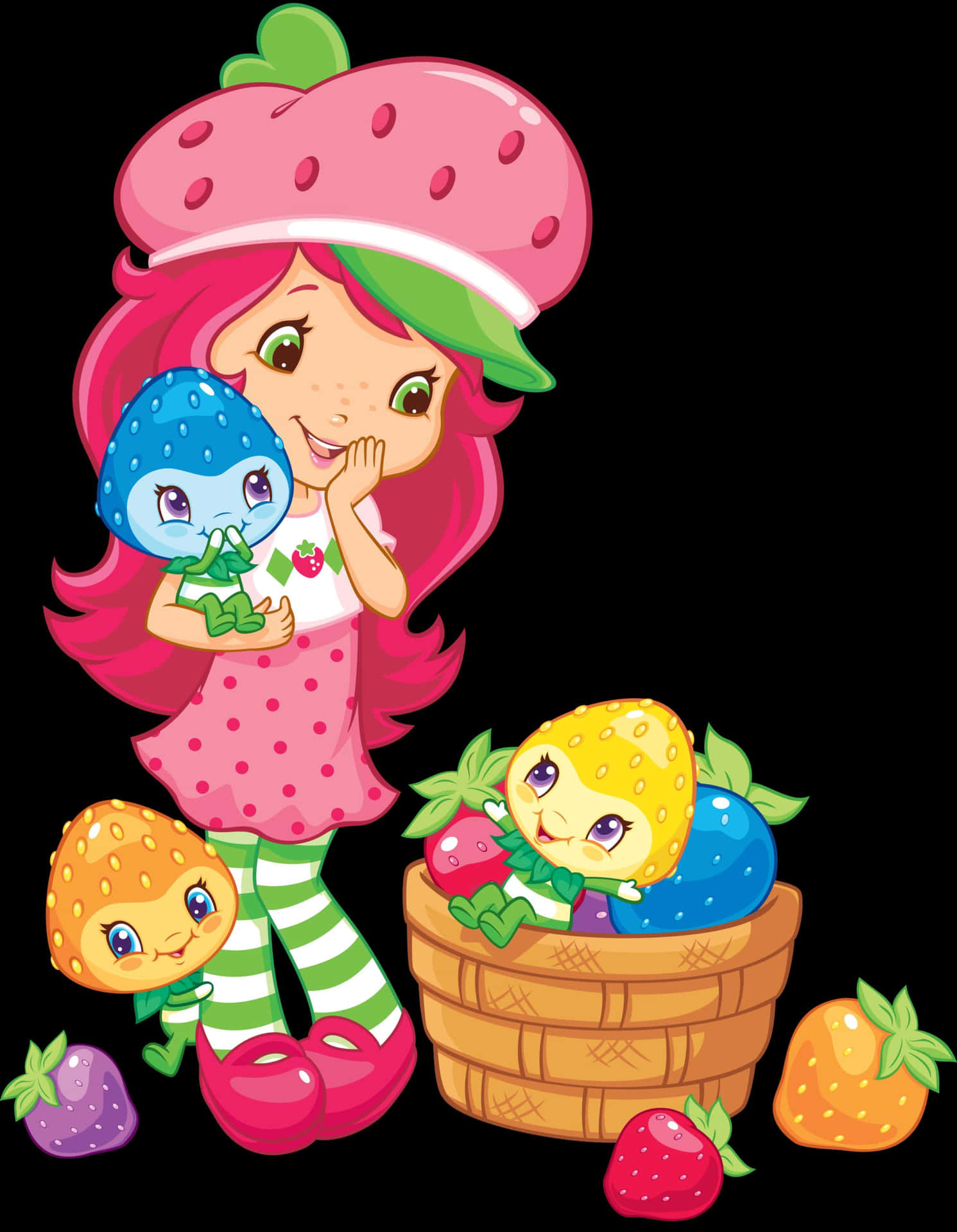 Strawberry Shortcake With Berry Pets Background