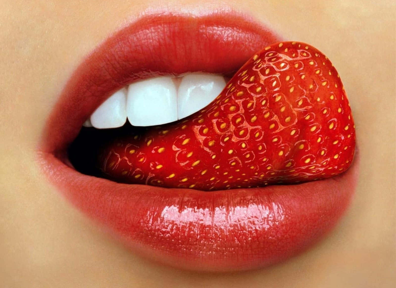 Strawberry Tongue Out Background