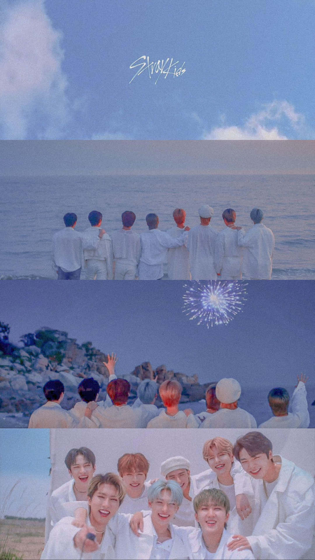 Stray Kids Beachside Moments Background