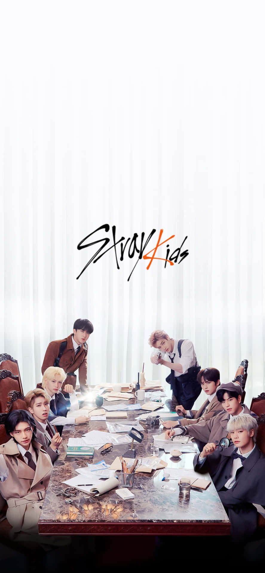 Stray Kids Ot8 (l-r: Felix, Seungmin, Hyunjin, Han, Changbin, I.n, Bang Chan, And Jeongin) Capturing The Moment Background
