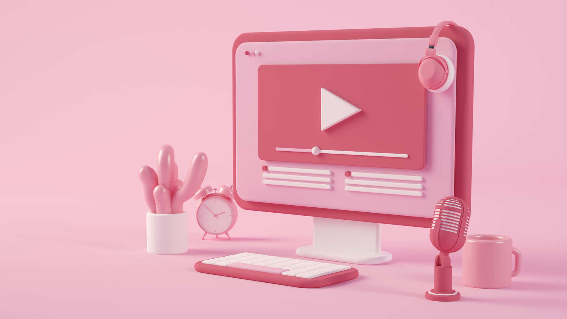 Streaming Essentials Pink Aesthetic Graphic Art Background