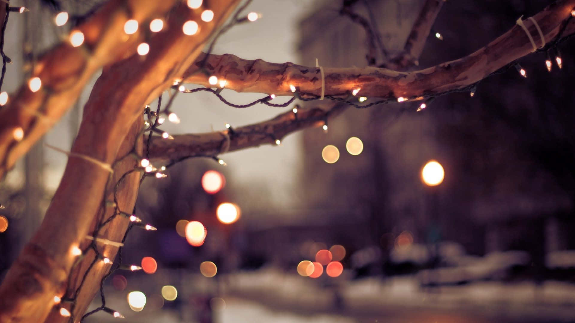 Street Christmas Lights For Christmas Aesthetic Computer Background