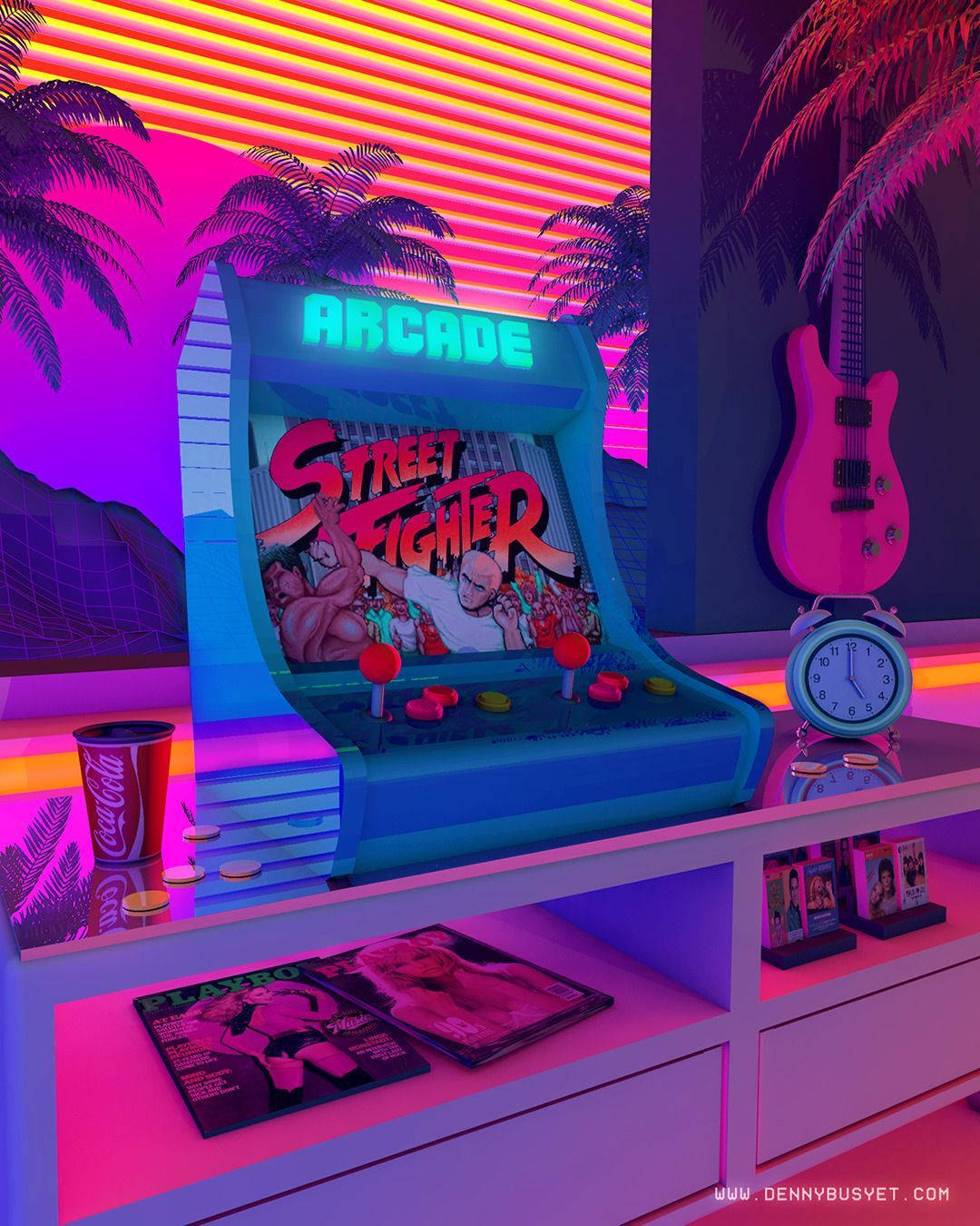 Street Fighter Arcade Room Background