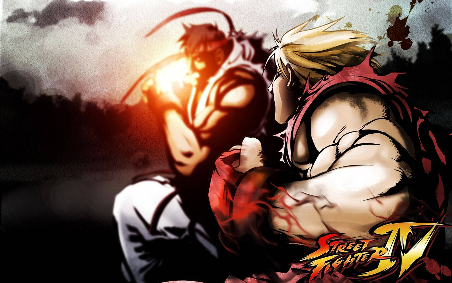 Street Fighter Ryu And Ken Smash Background