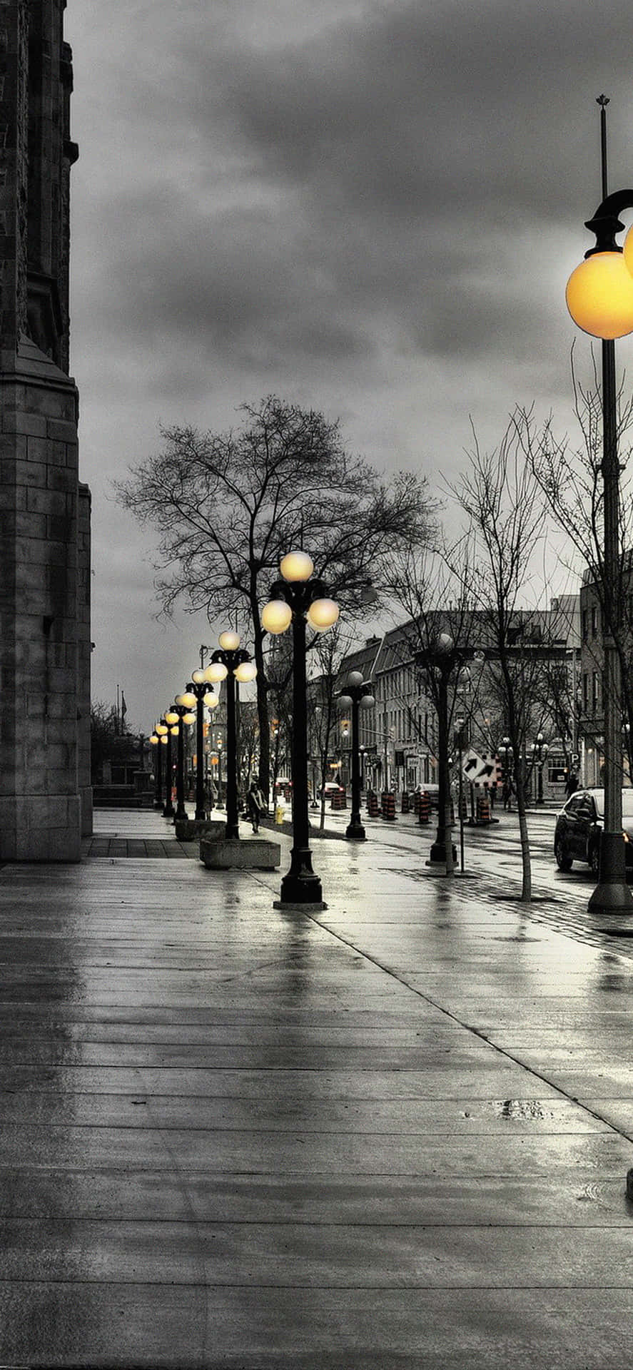 Street Light Clock Tower Background