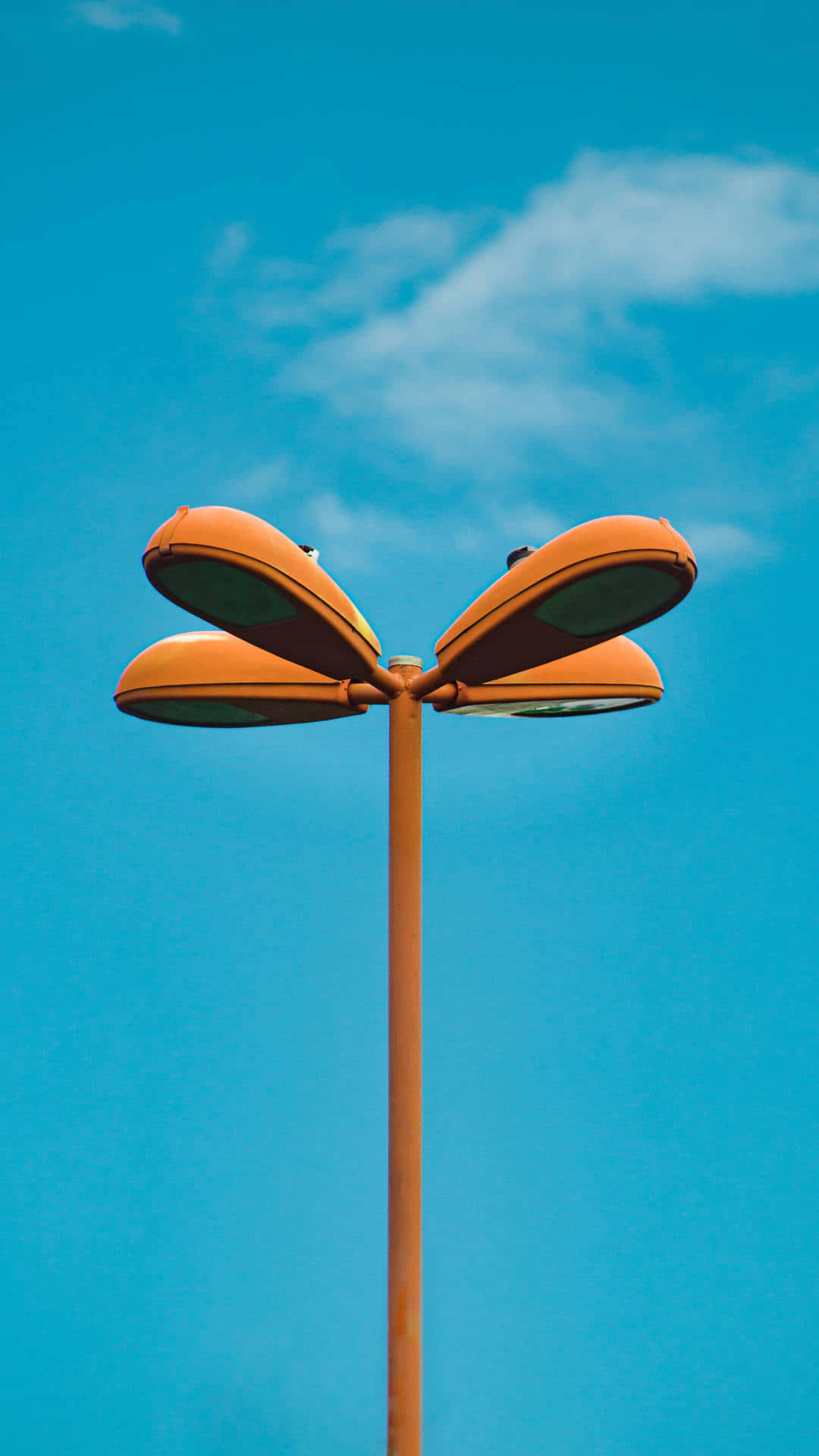 Street Light In Orange And Teal Background