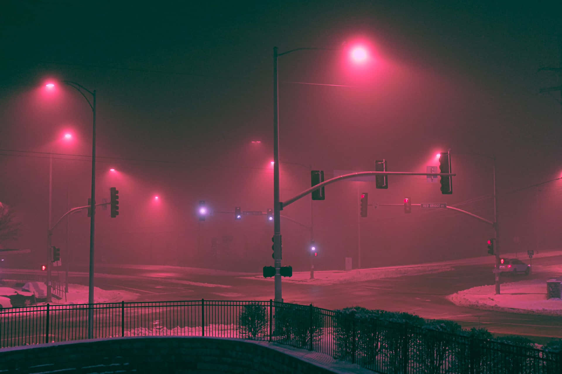 Street Light Magenta Background