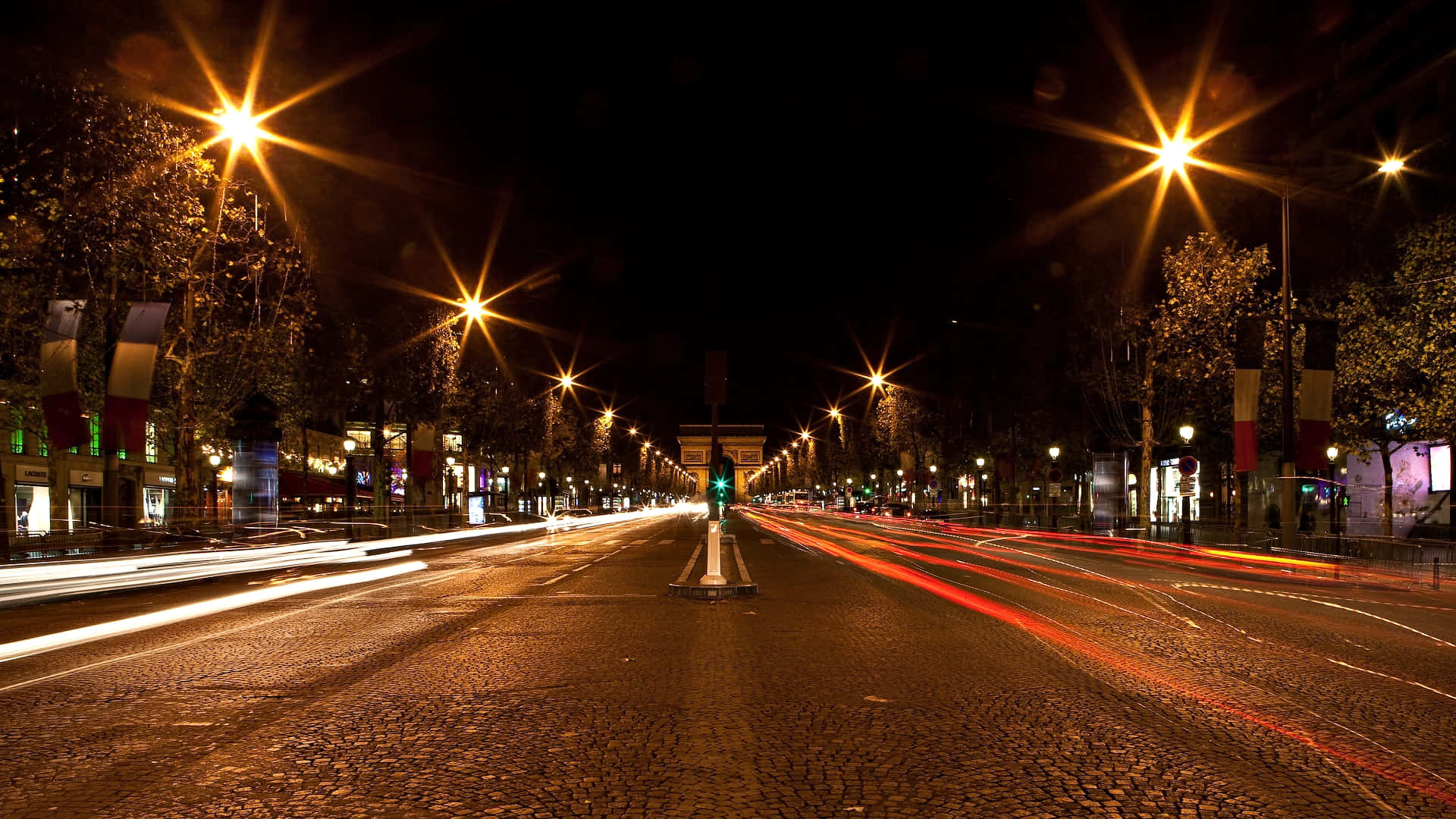 Street Lights Illuminating The Night