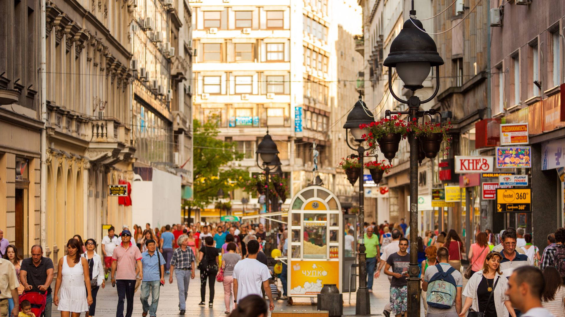 Street Shop Kneza Mihaila Belgrade Serbia Background