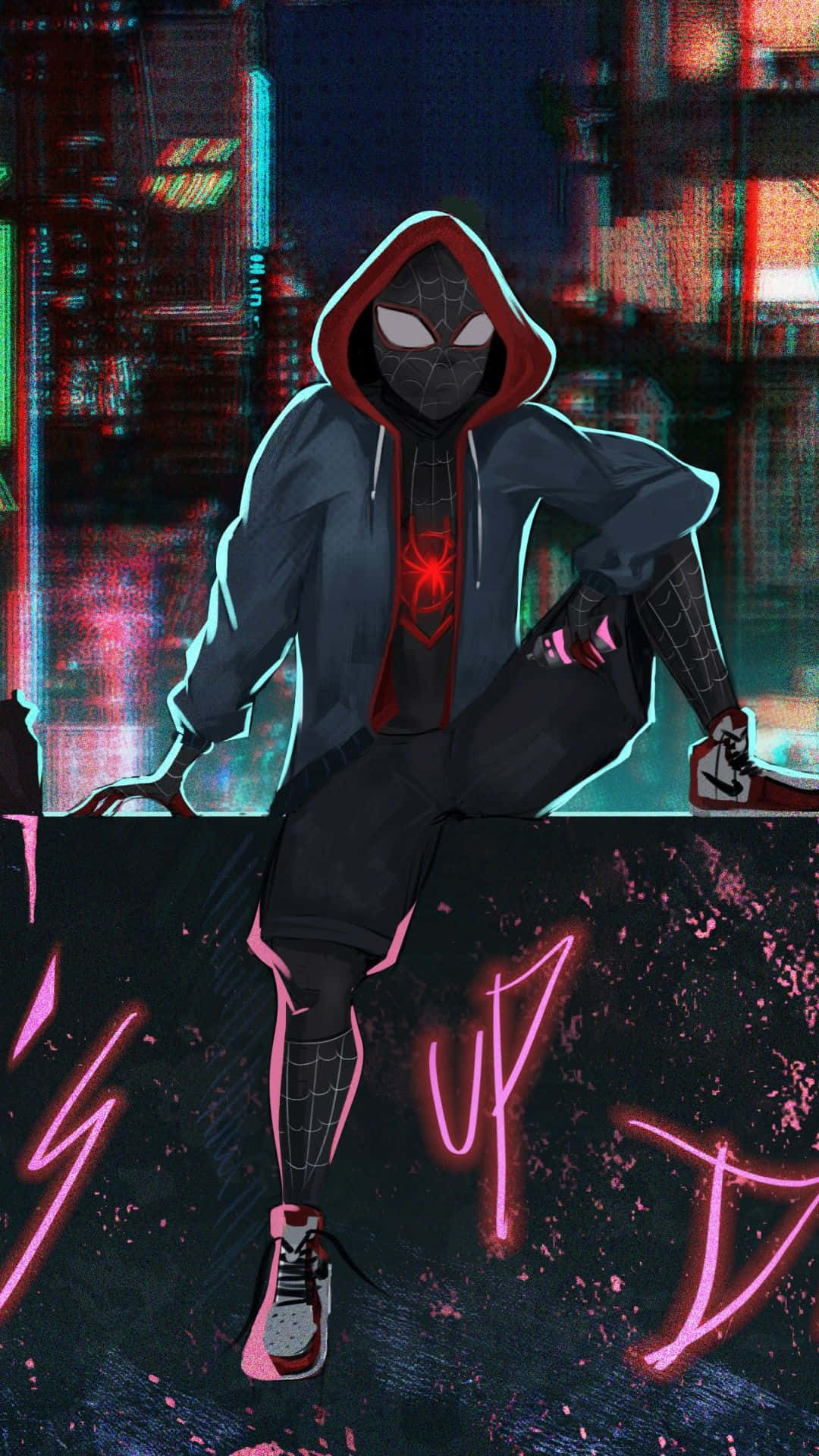 Street Style Spider Man Miles Morales Iphone Background