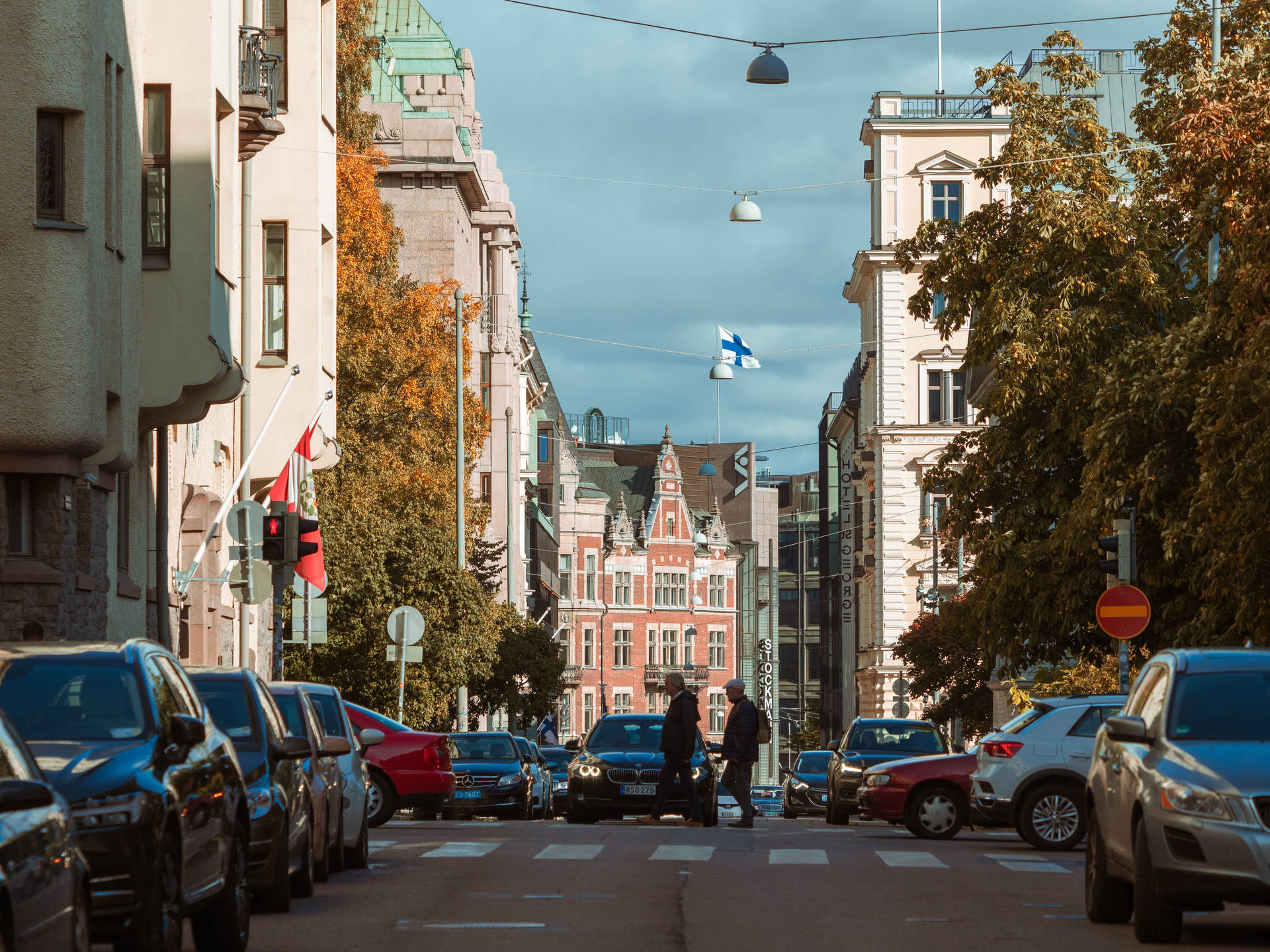 Street View Of Helsinki Finland Background