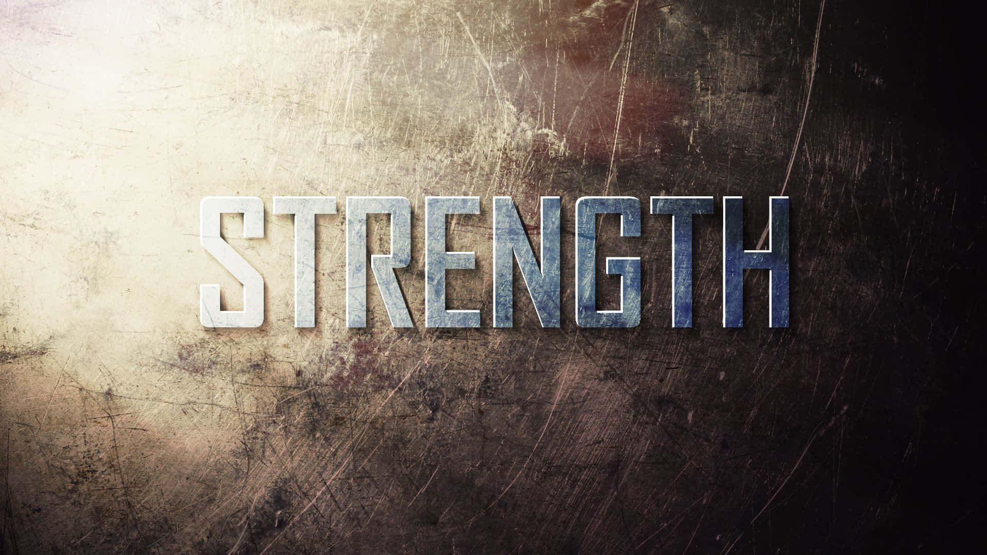 Strength - A Metal Wall With The Word Strength Background