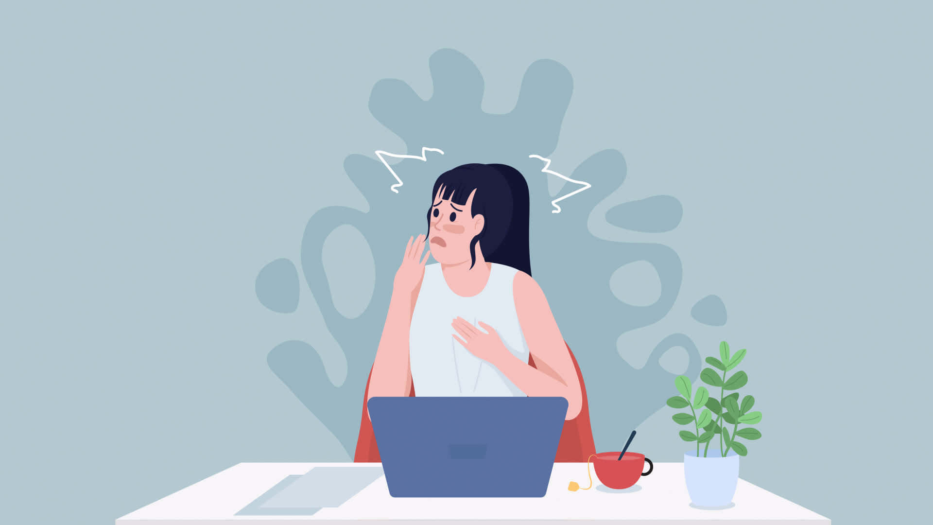 Stress Depicted In An Illustration Background