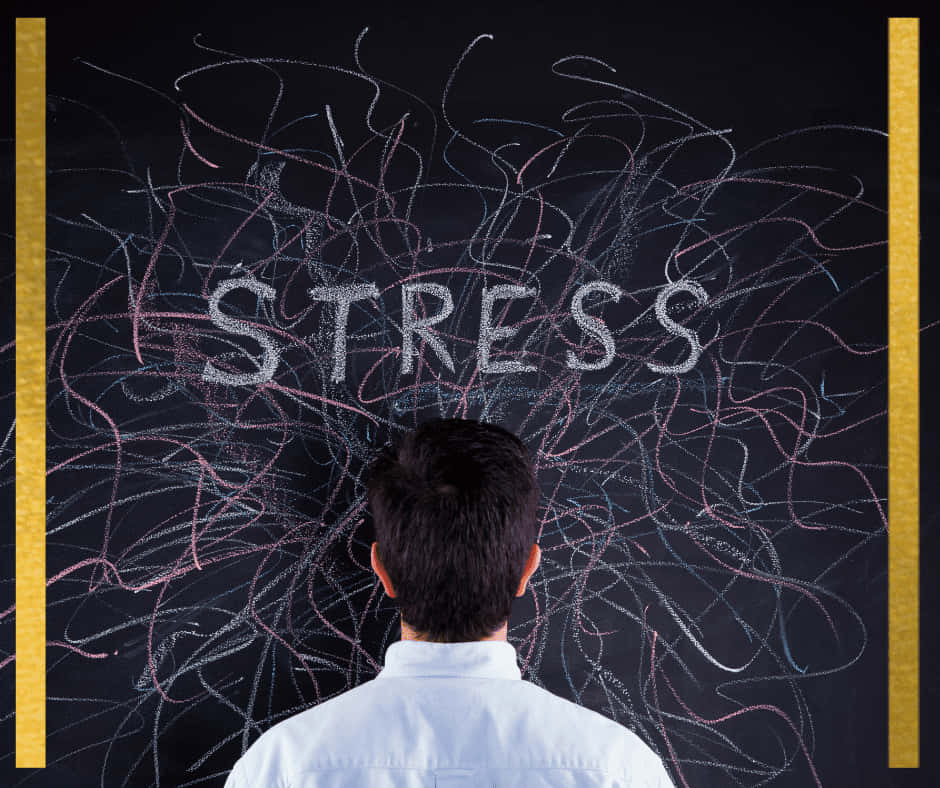 Stress Written On A Chalkboard Background