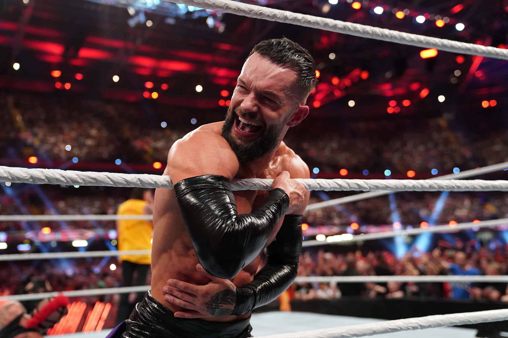 Strict Perseverance Personified, Fin Balor Beams In This Stellar Wrestling Shot. Background