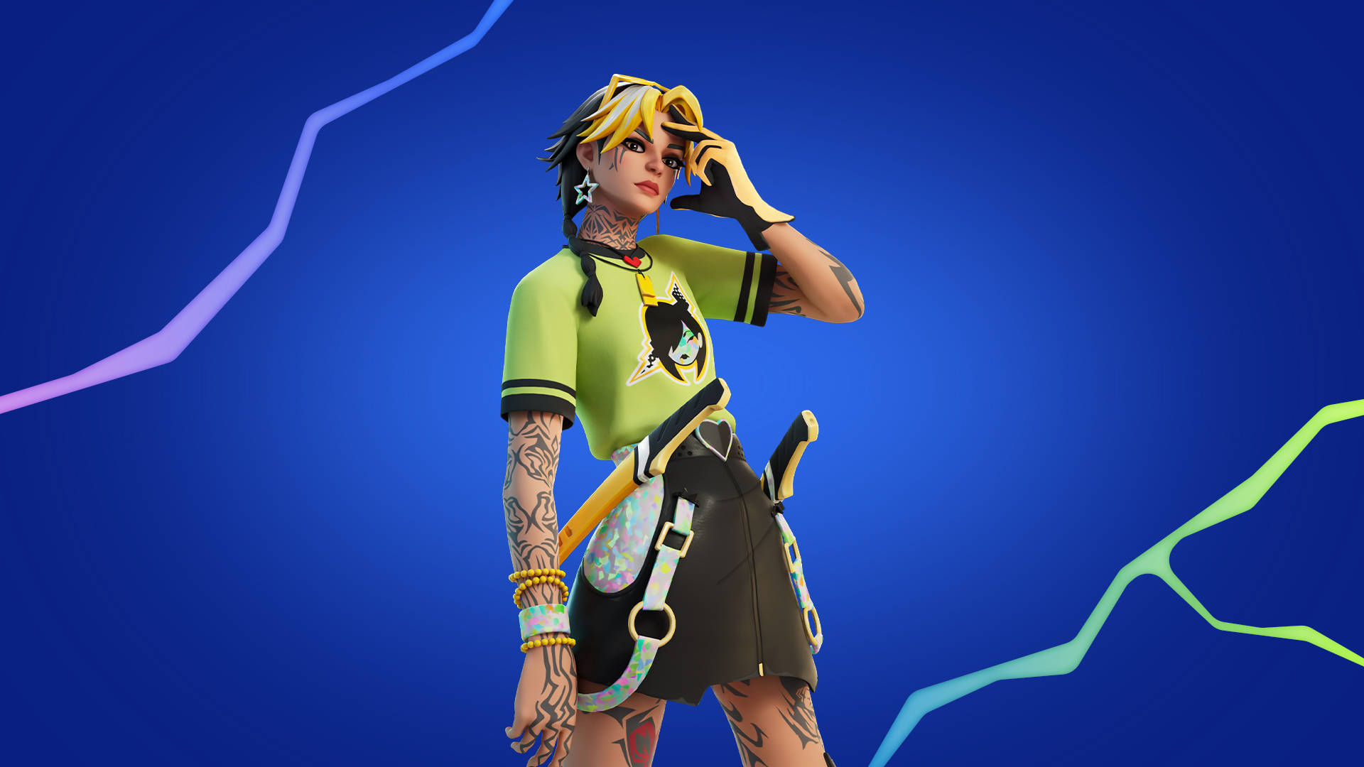 Strike Fear Into Opponents With This Fierce Female Fortnite Character. Background