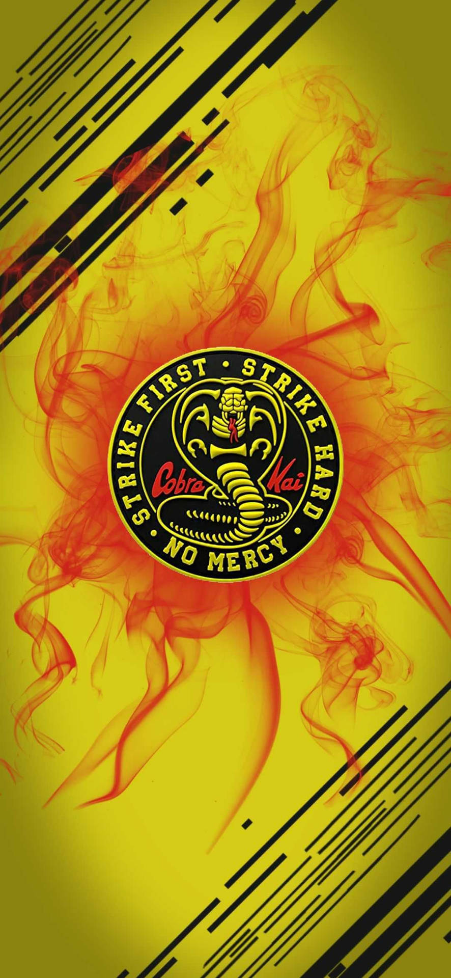 Strike First Strike Hard Cobra Kai Phone Background