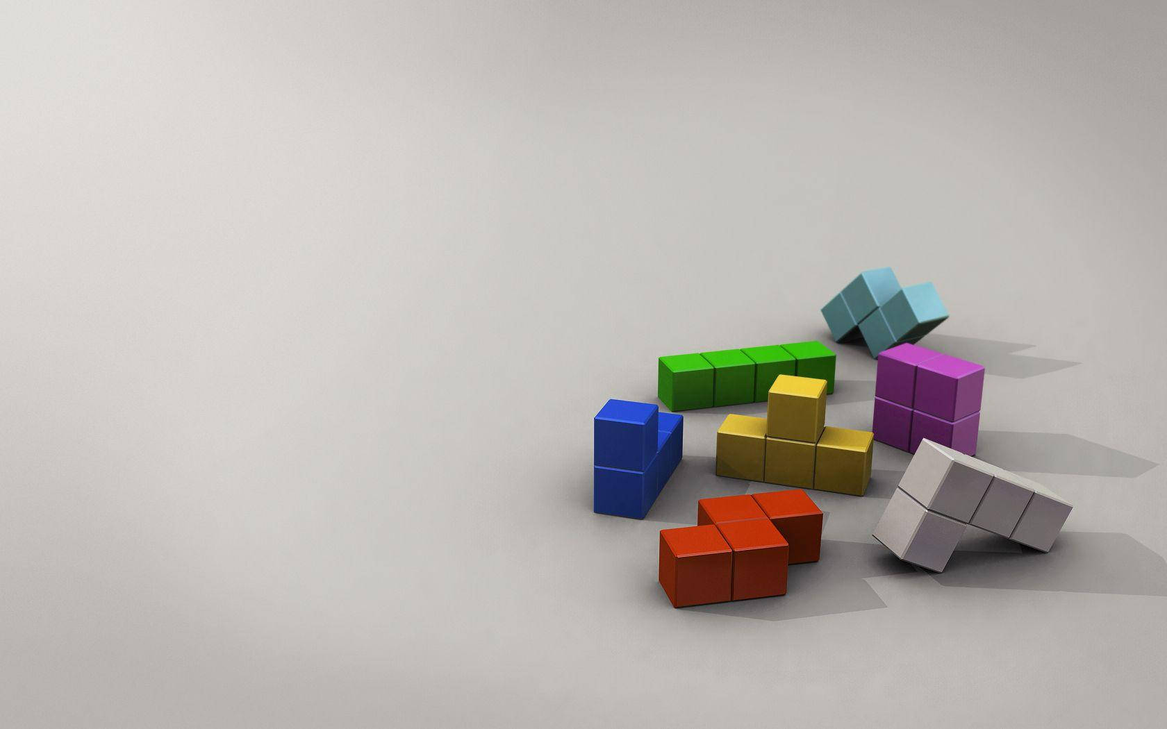 Striking 3d Tetris Blocks Image Background