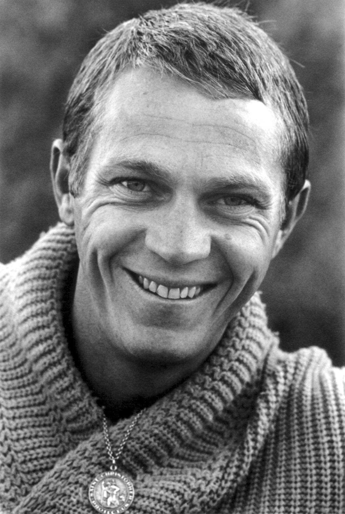 Striking American Actor Steve Mcqueen Closeup Angle Shot Background