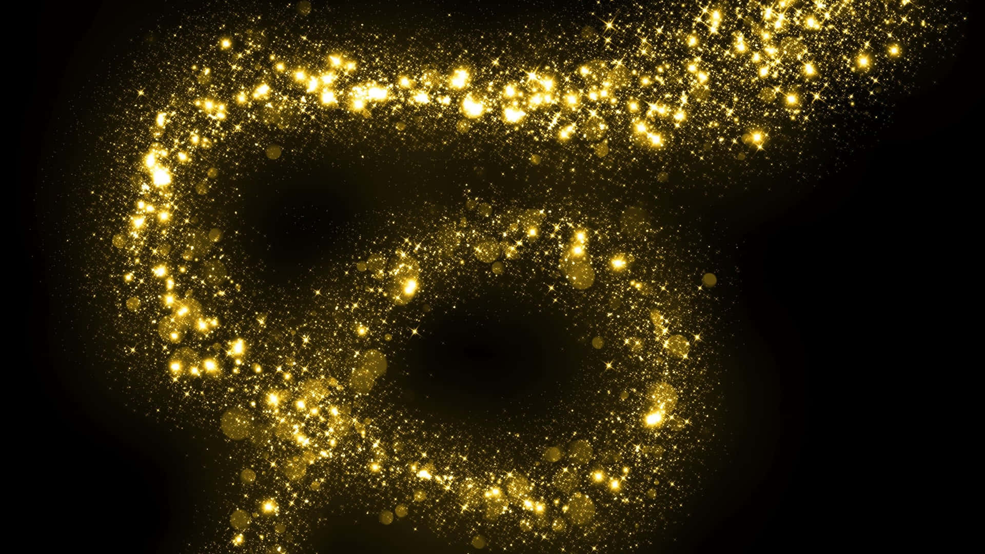Striking Black And Gold Glitter Wallpaper