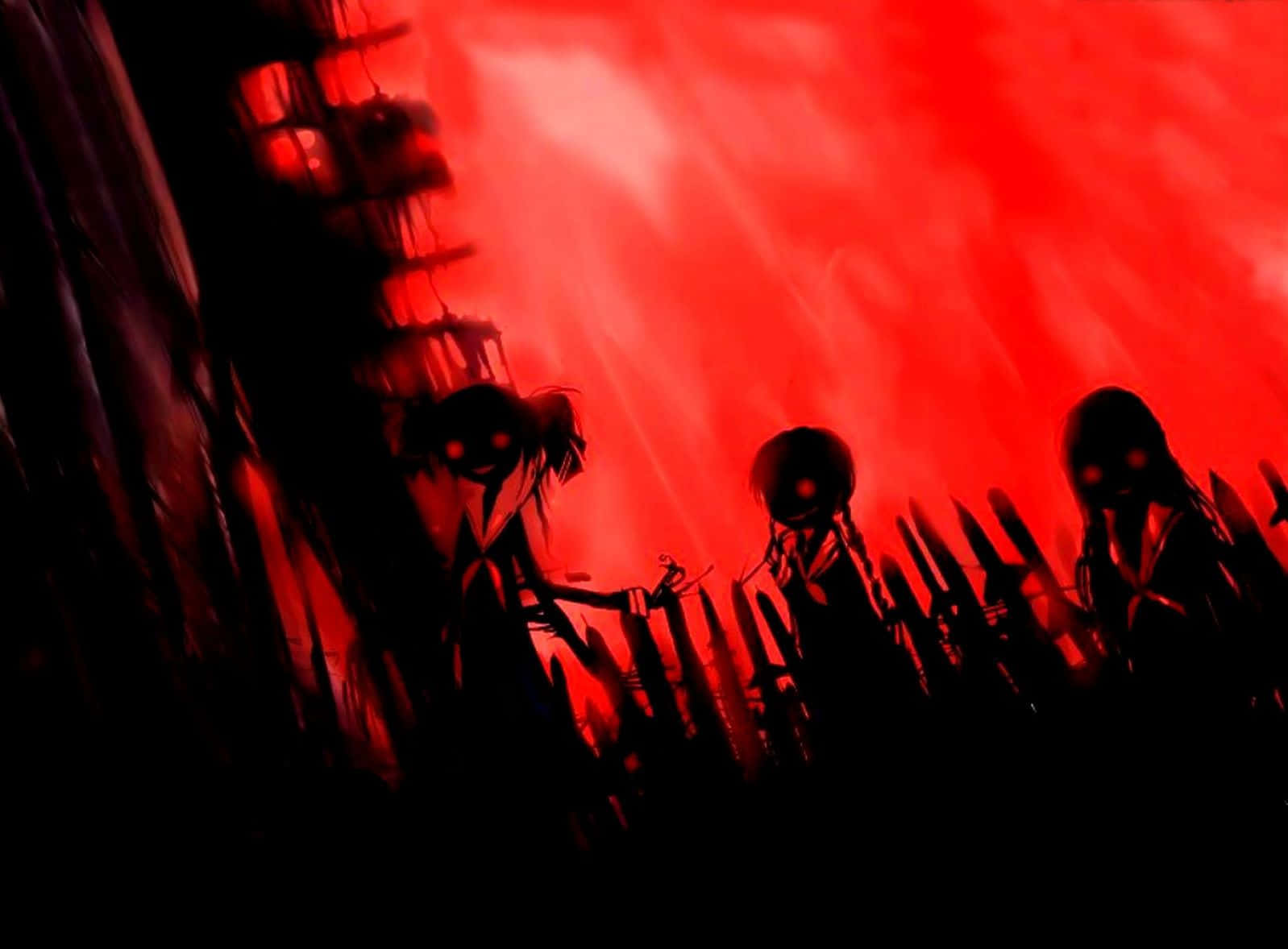 Striking Black And Red Anime Background