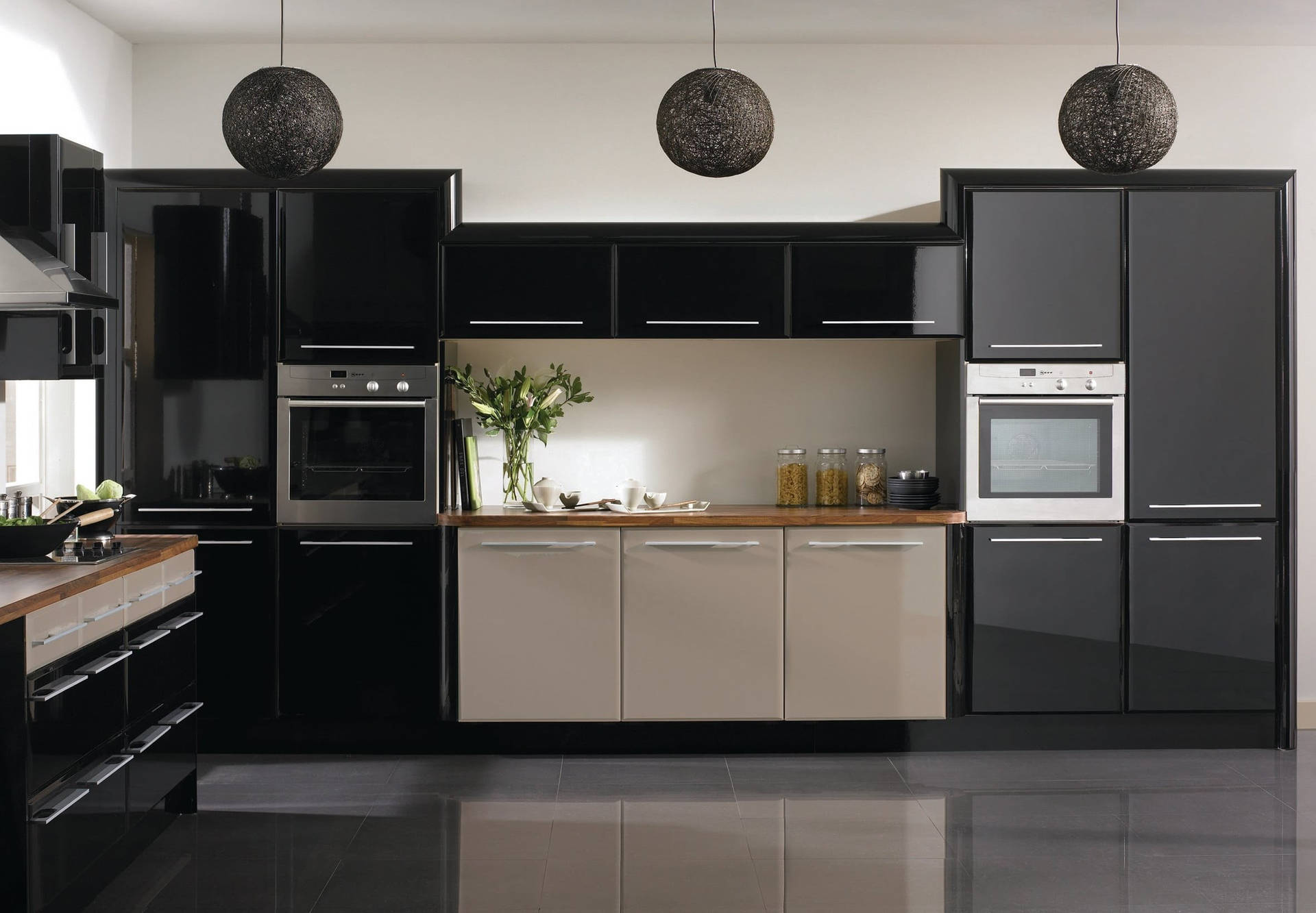 Striking Black And White Kitchen Design