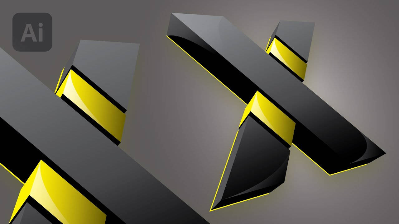 Striking Black And Yellow Letter X Background