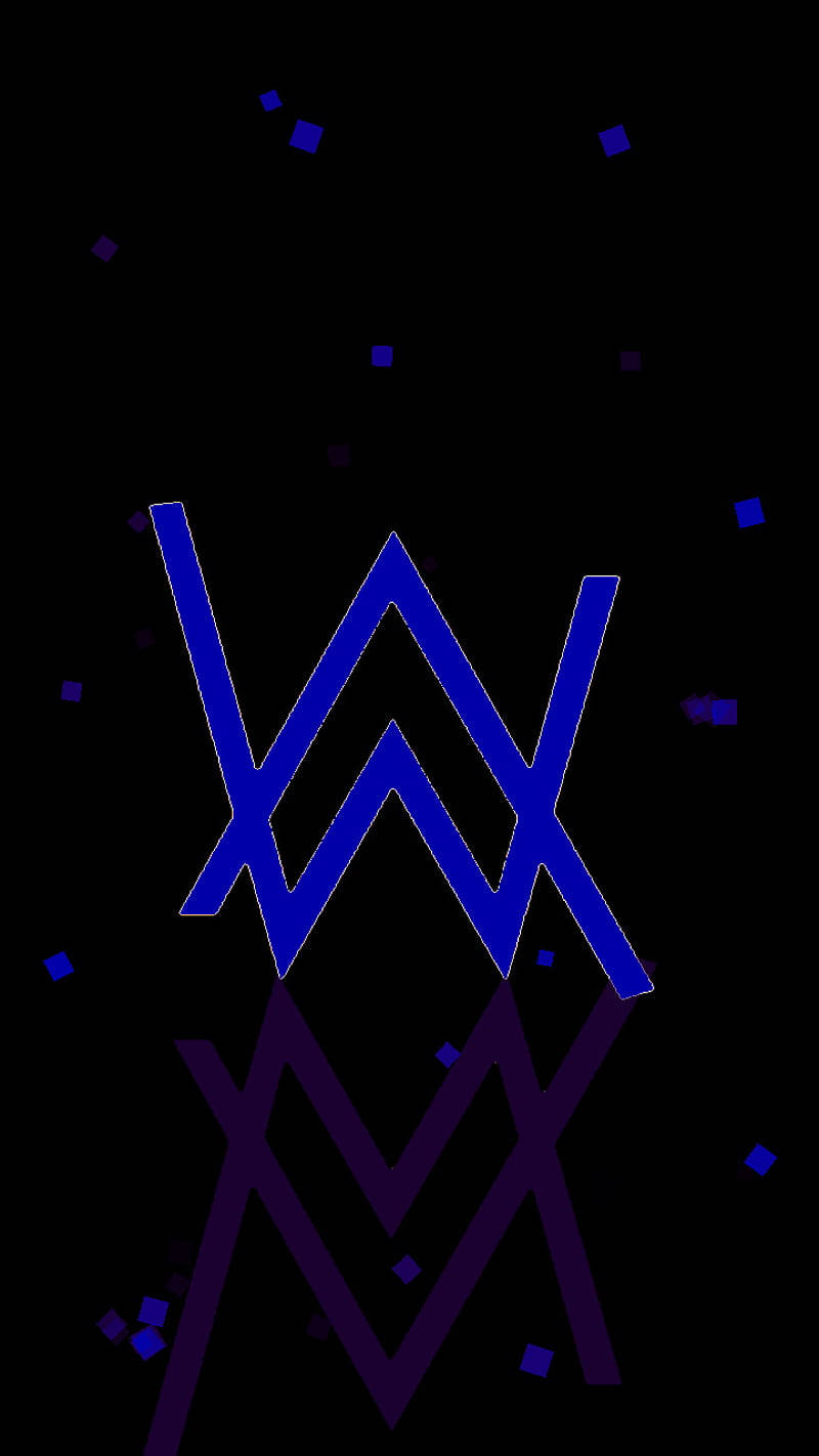 Striking Blue And Black Alan Walker Logo Background