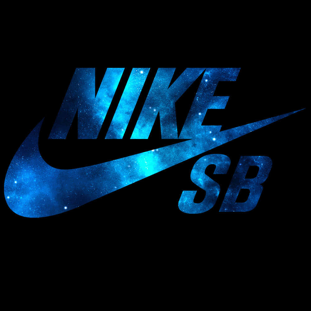 Striking Blue Nike Logo On Abstract Background Background