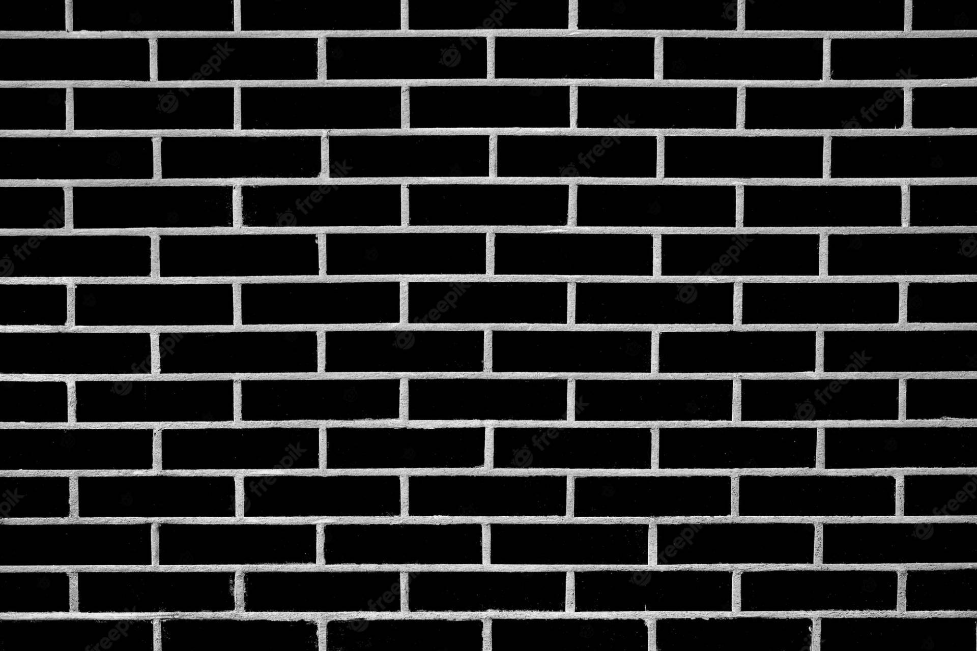 Striking Contrast Of Solid Black And White Mortar Brick Texture Background