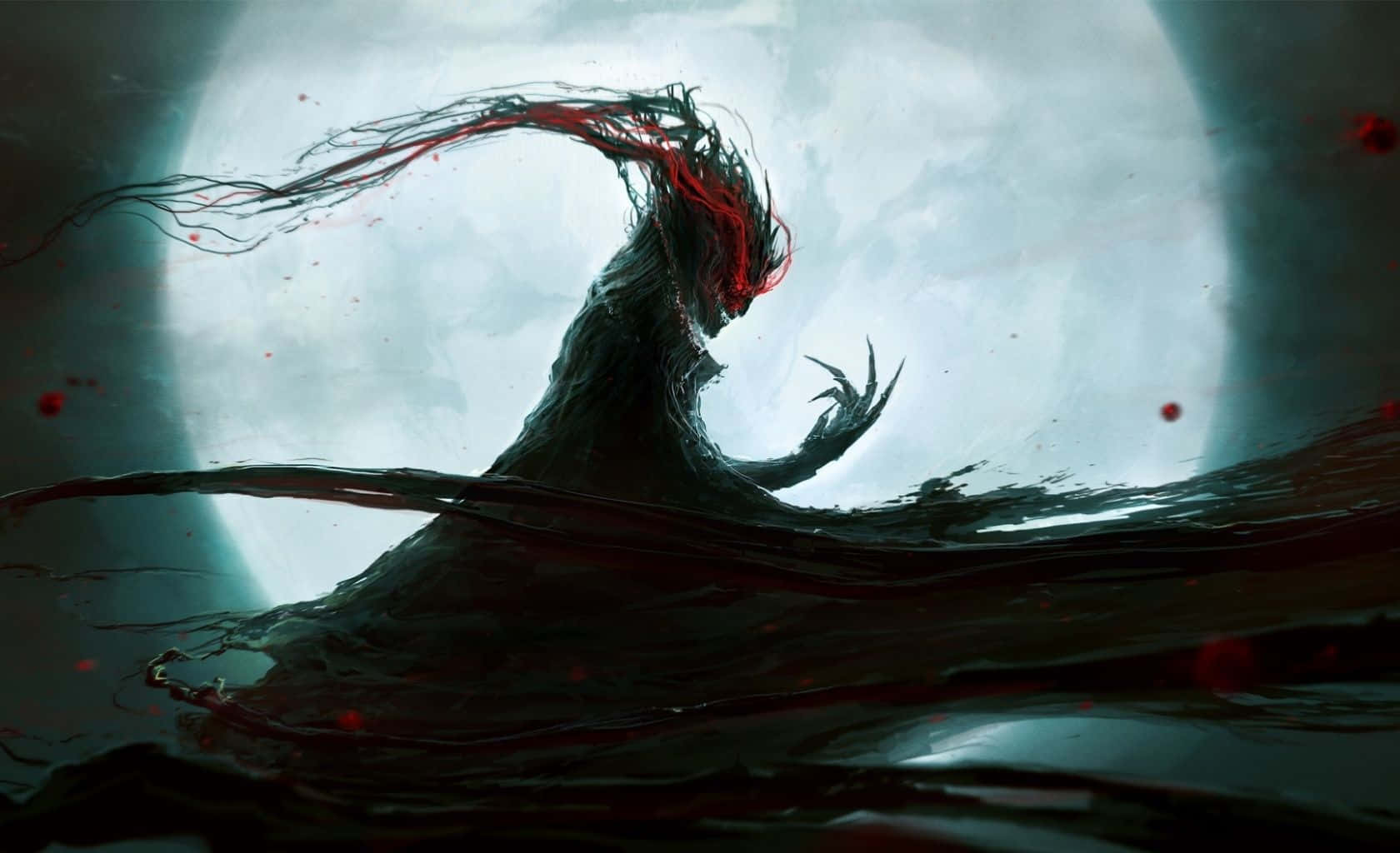 Striking Cool Demon Art Background