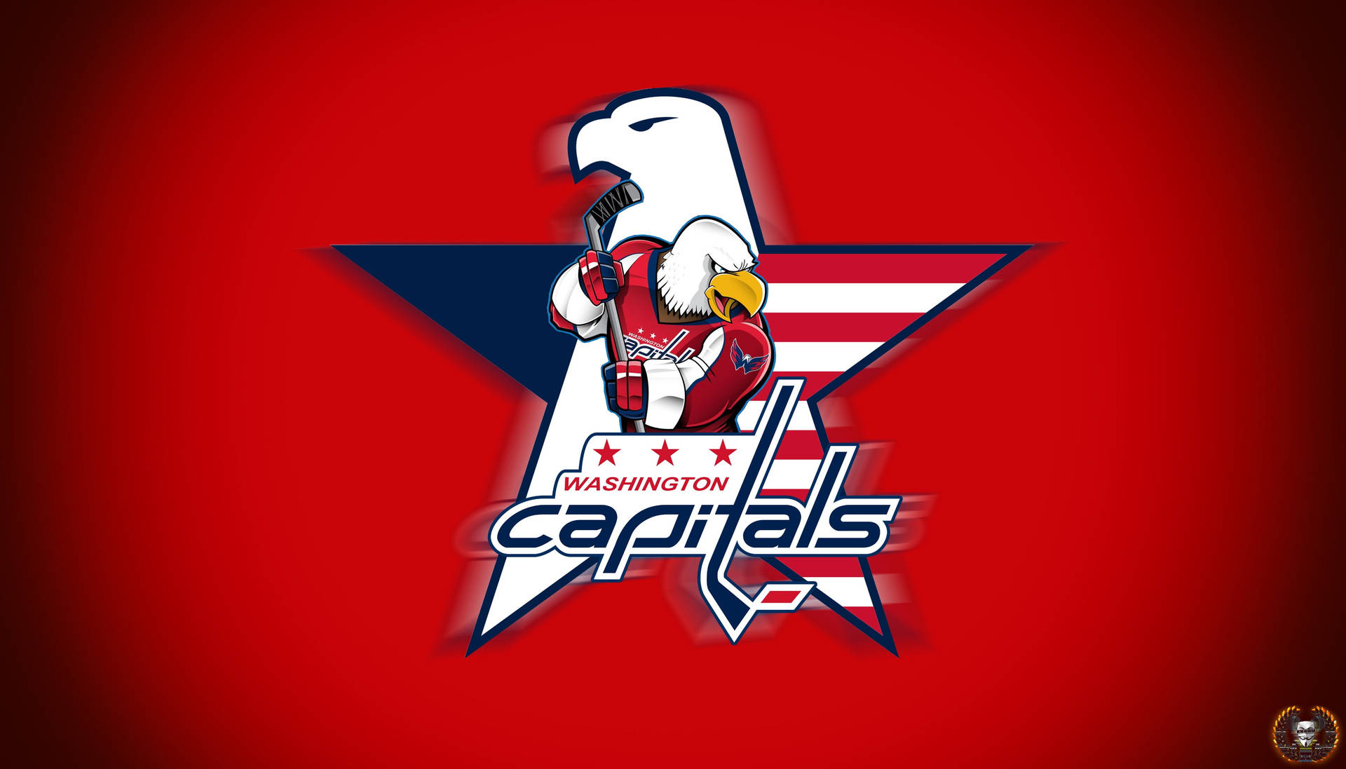 Striking Eagle Logo Of The Washington Capitals Background