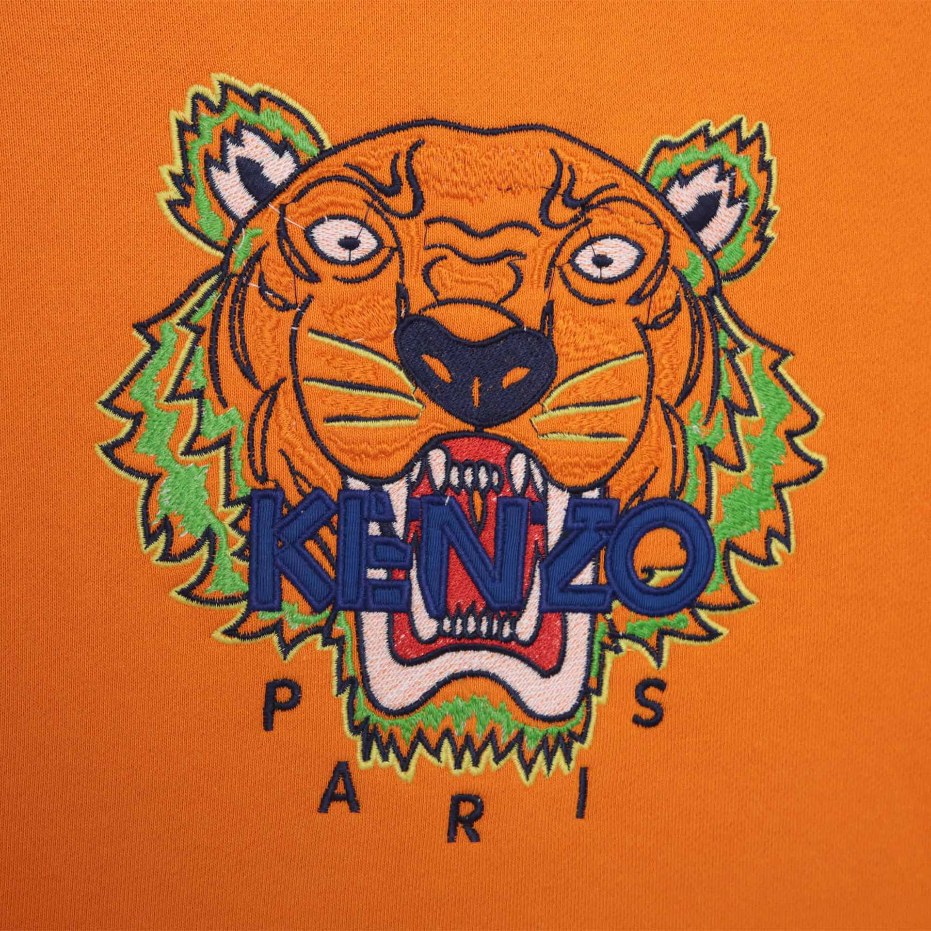 Striking Embroidered Kenzo Tiger In Vibrant Orange