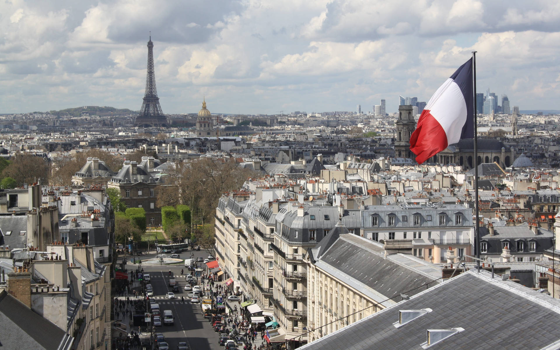 Striking France Flag View Background