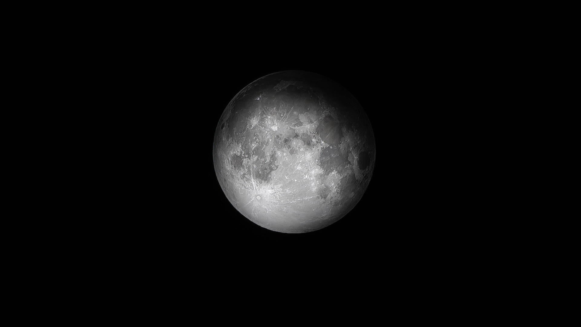 Striking Full Moon Over Pitch Black Night Sky In 4k
