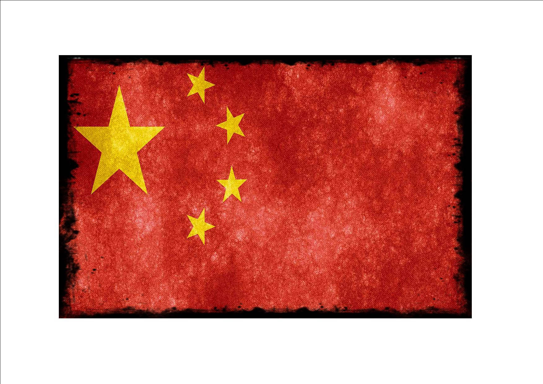 Striking Image Of China Flag With Black Border Background