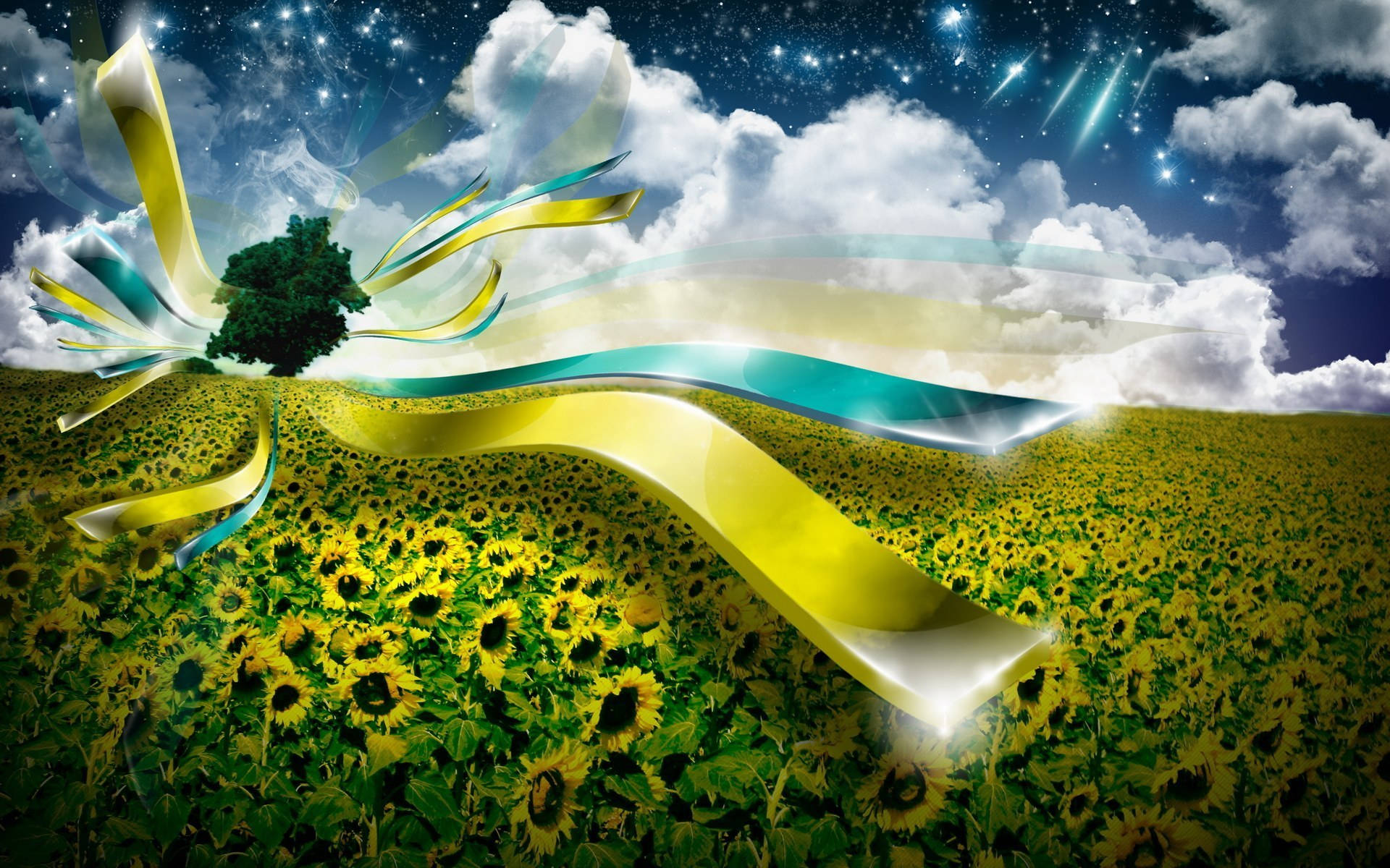 Striking Image Of Ukrainian Flag In Full Display Background