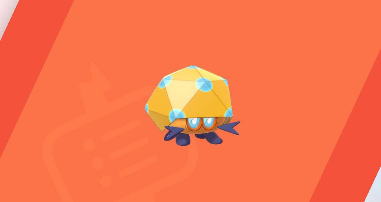 Striking Orange Dottler Against A Plain Blue Background Background