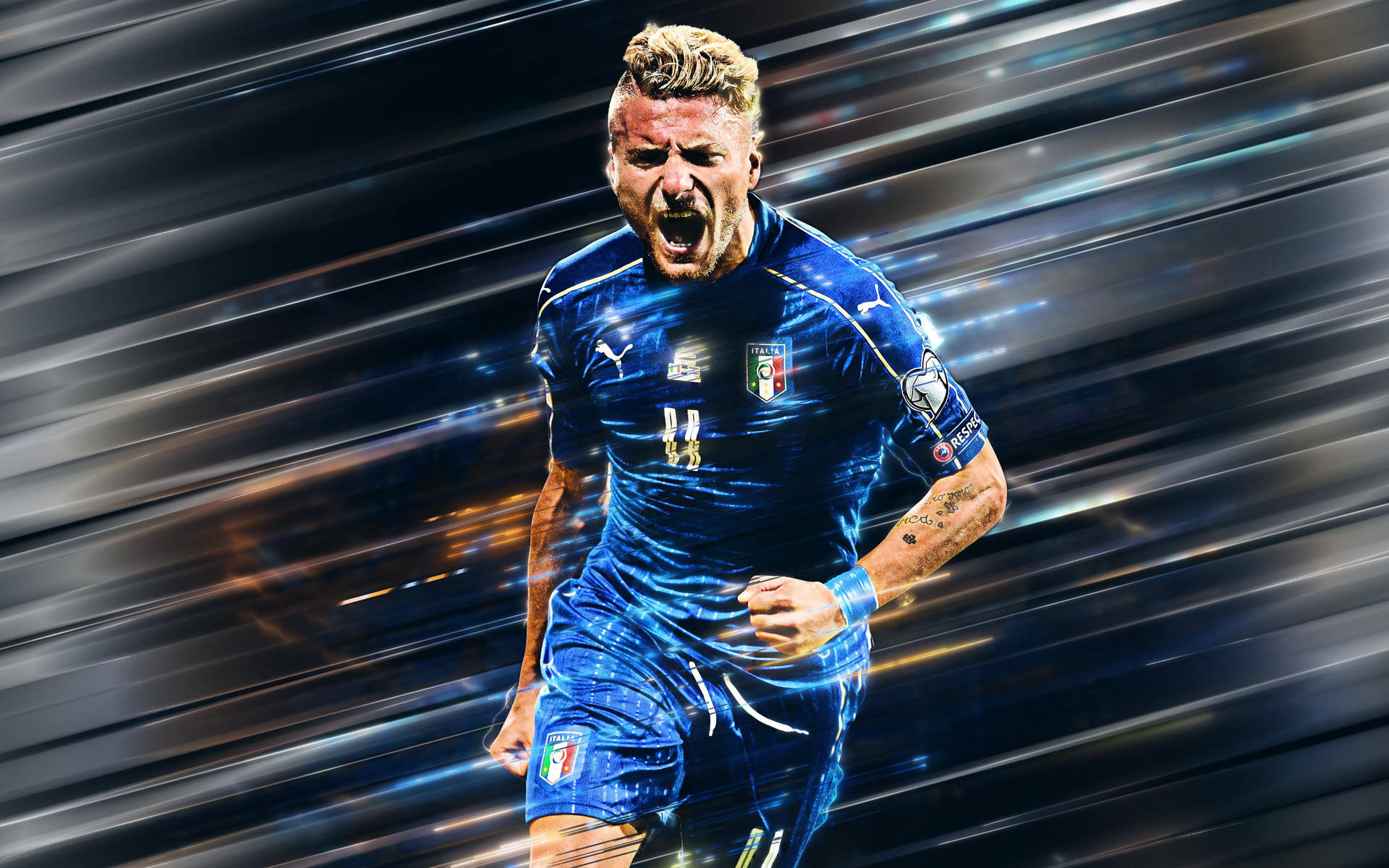 Striking Power - Ciro Immobile In Action Background