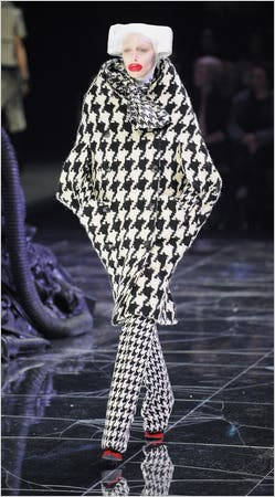 Striking Presentation Of Alexander Mcqueen's Checkered Outfit From His Latest Collection