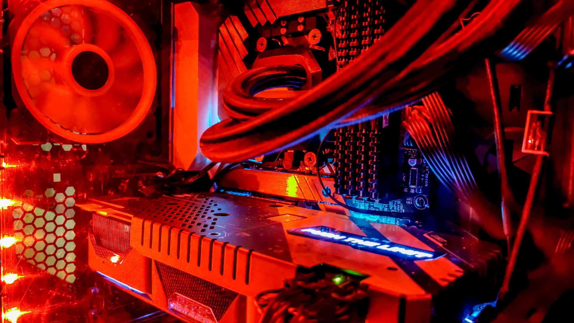 Striking Red Personal Computer Setup